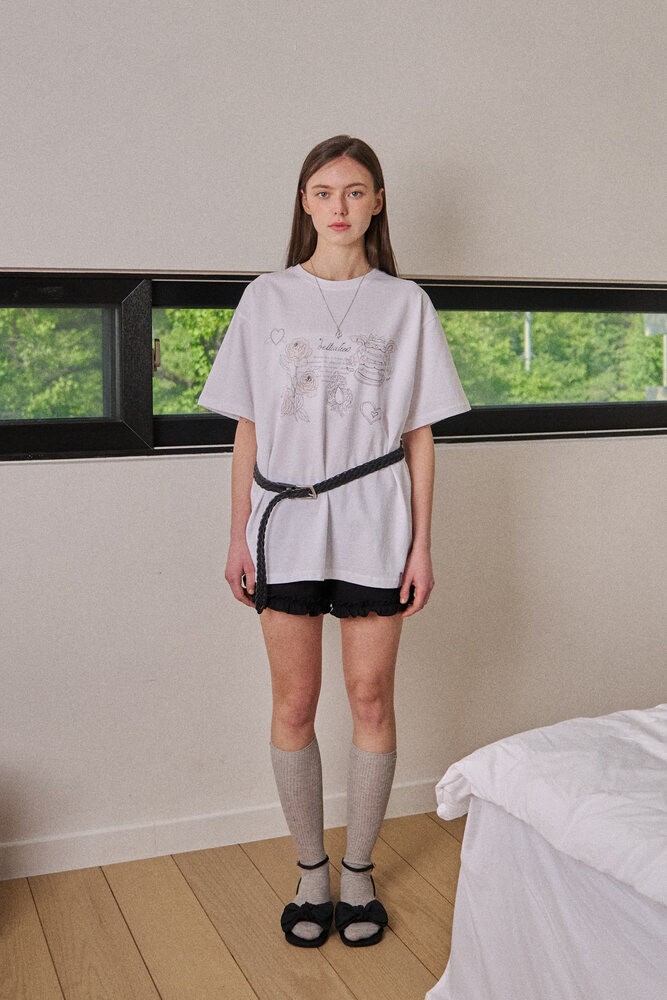 LケーキTシャツルーズフィット(ホワイト)