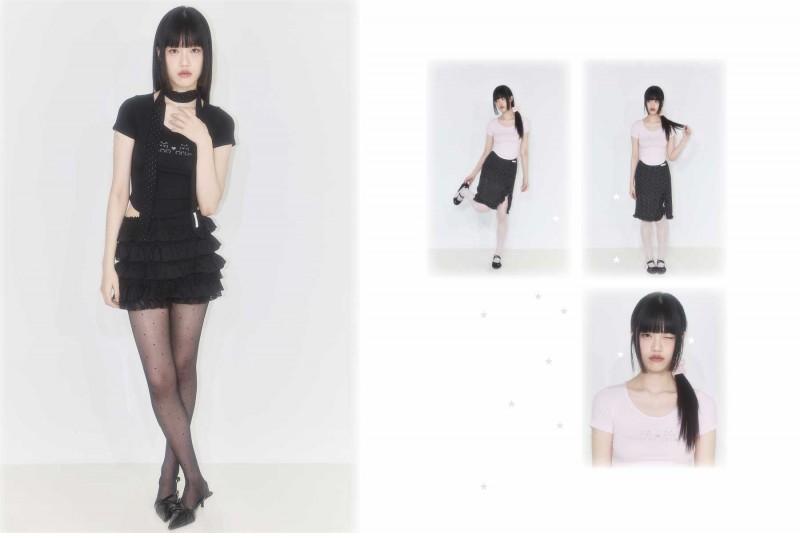 にゃんこホットフィックス フィットTシャツ（ブラック）