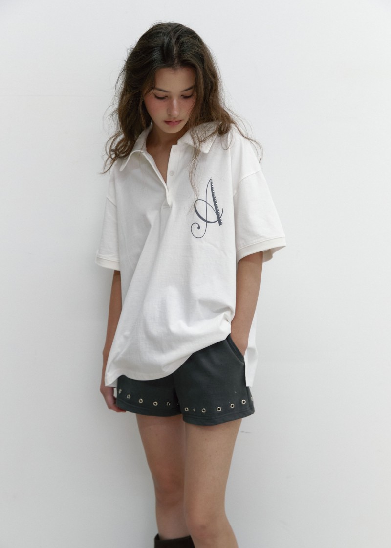 ロゴカラーハーフTシャツ (アイボリー)