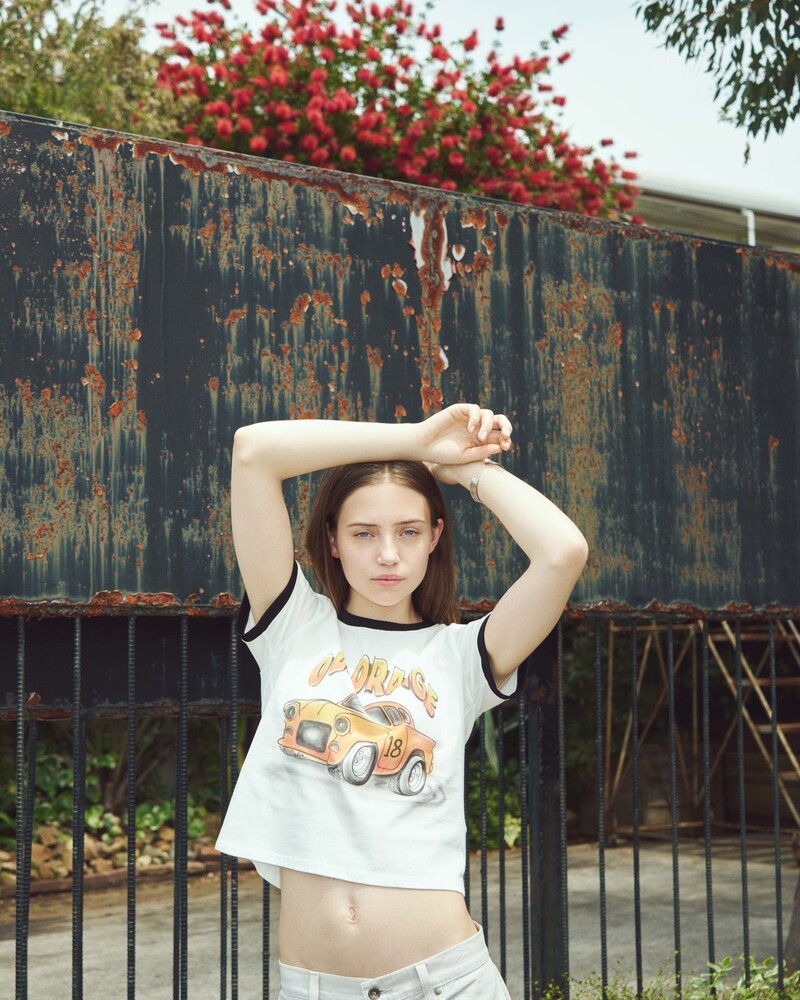 Crop Old Orange Tee_White