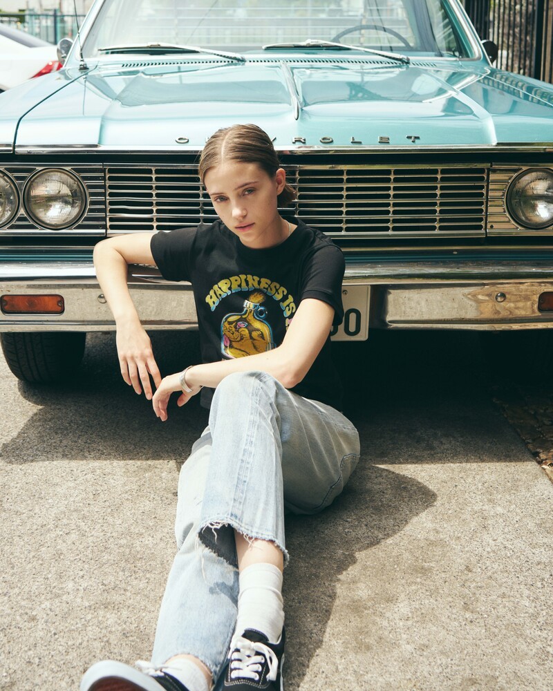 Crop Happy Cats Tee_Black