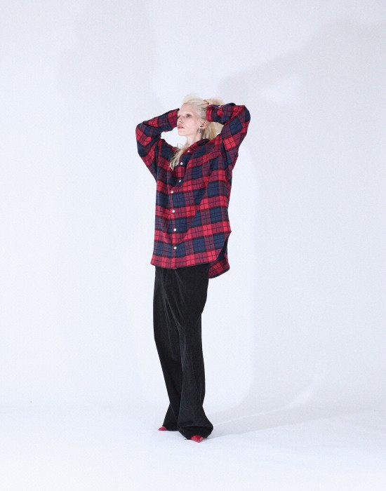CHECKERED HOODIE SHIRT