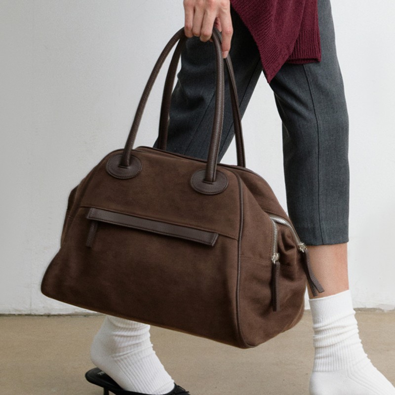 TWO ZIPPER BAG SUEDE ORIGINAL(BROWNIE)