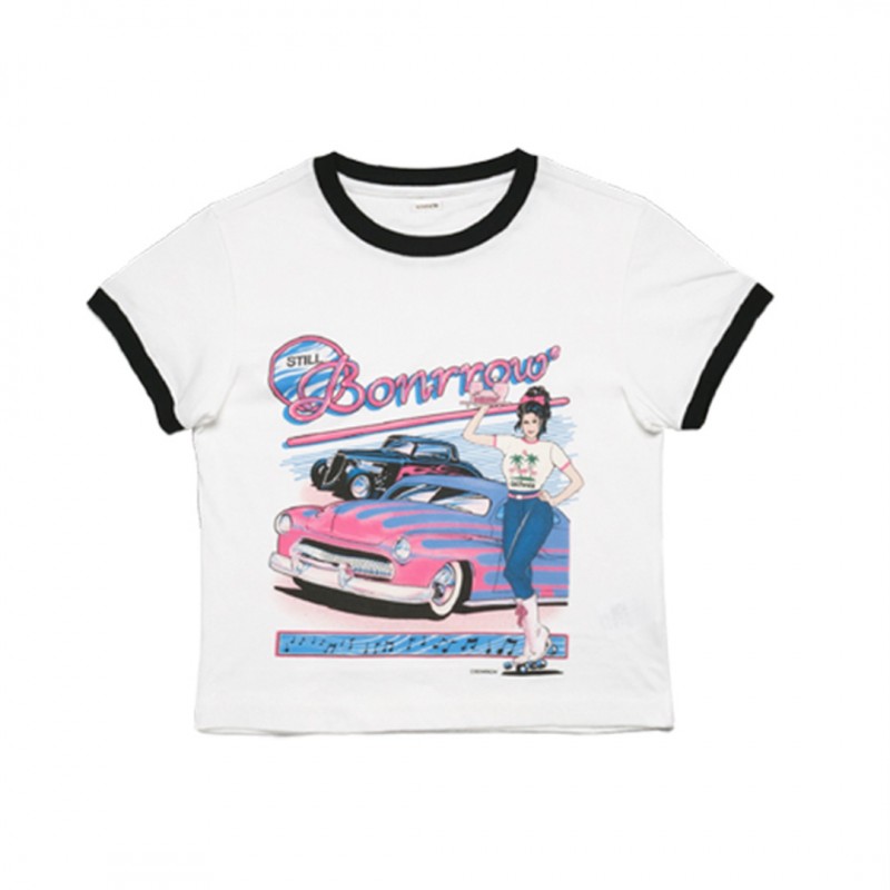 Crop Pinkrod Tee_White