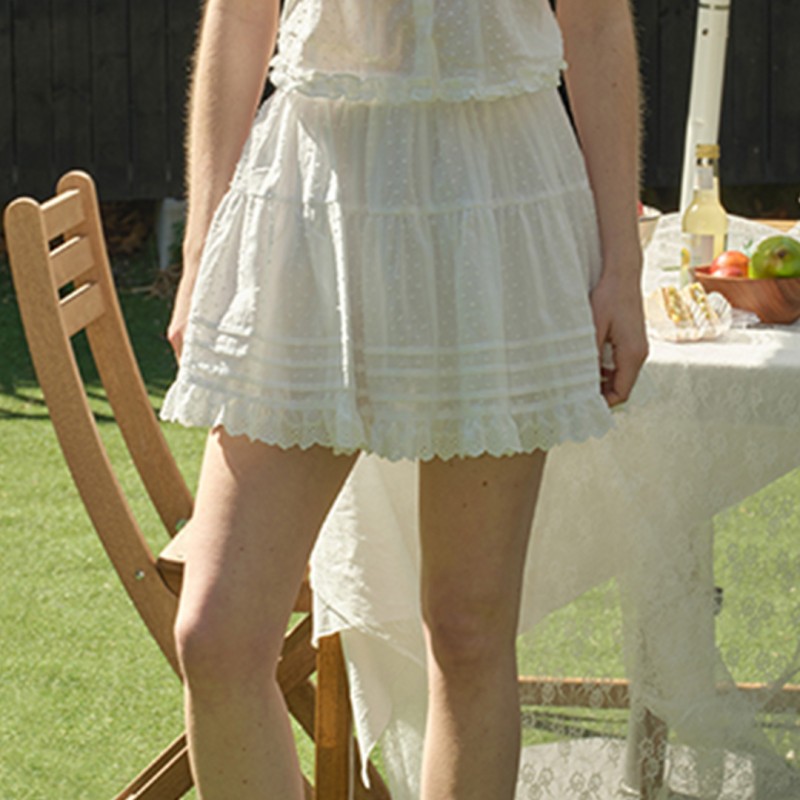 PIN TUCK CANCAN SKIRT (WHITE)