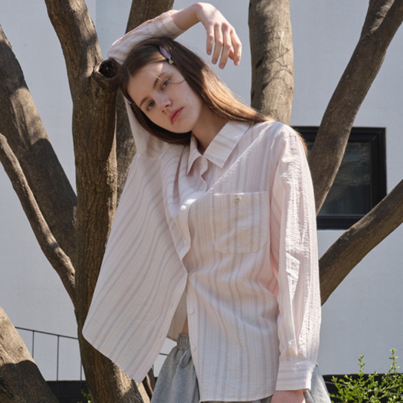 NATURAL STRIPE SHIRT (PINK)