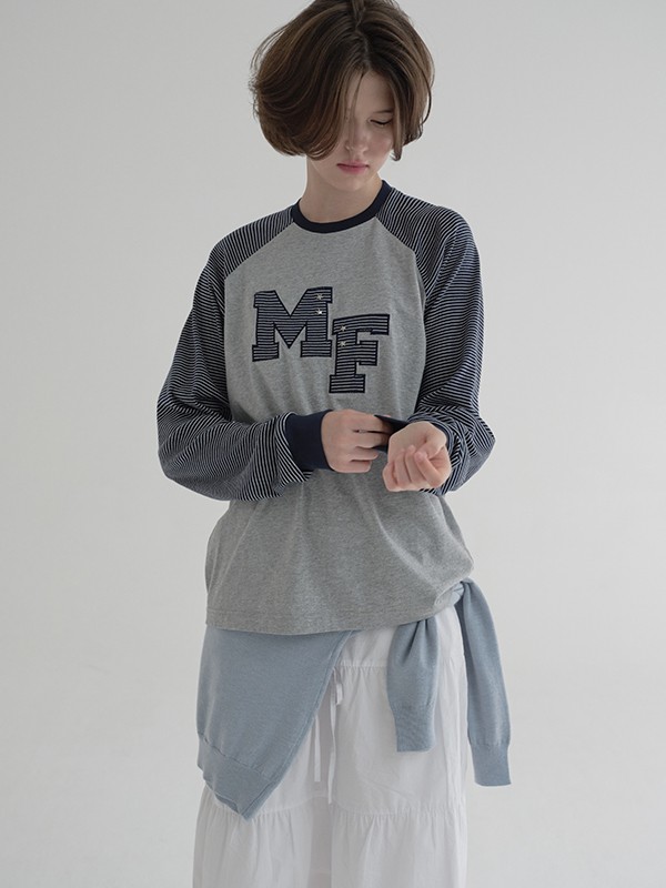 ロゴパッチワークTシャツ（グレー）