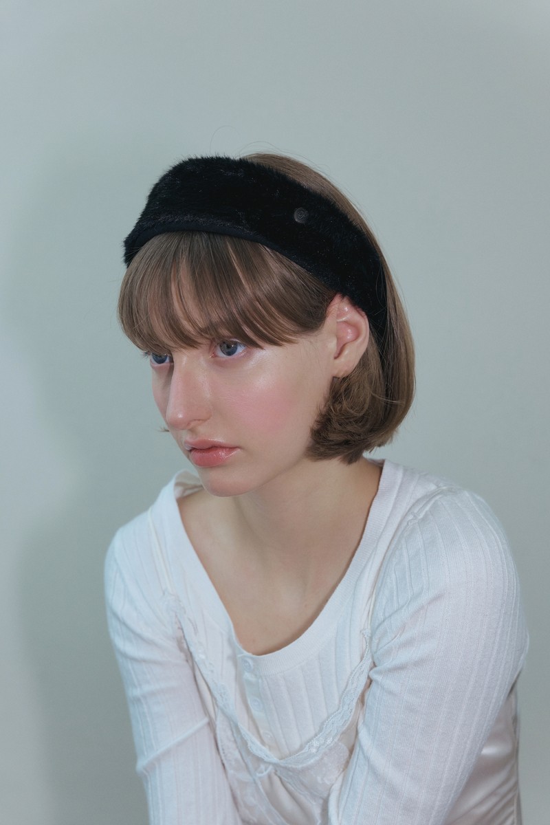 クラウドファーヘアバンド（ブラック）