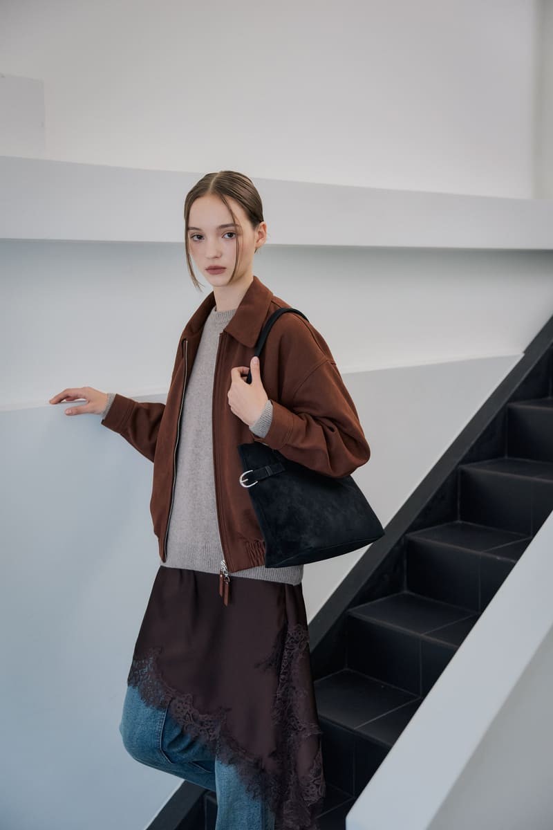 DOUBLE BELT SHOULDER MEDIUM(BLACK TRUFFLE)