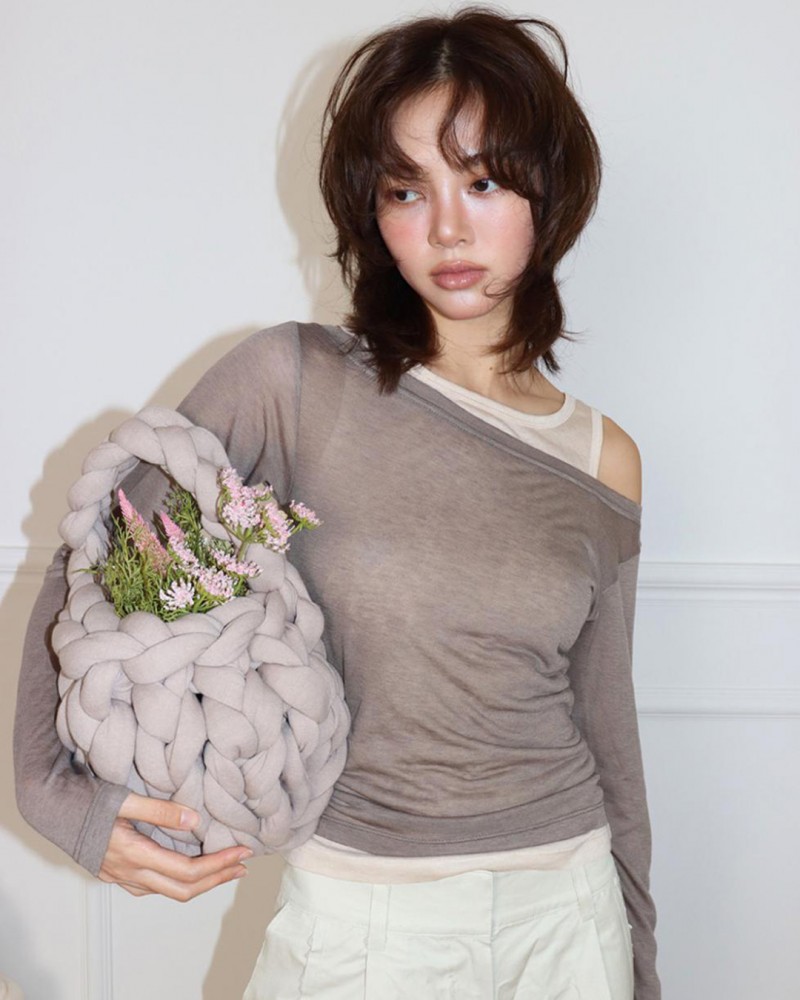 2WAY SHEER LAYERED TOP - BEIGE