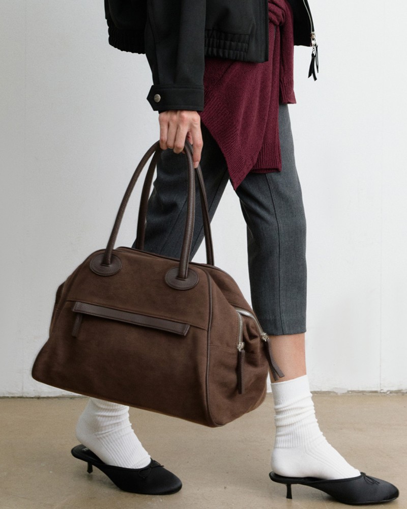 TWO ZIPPER BAG SUEDE ORIGINAL(BROWNIE)