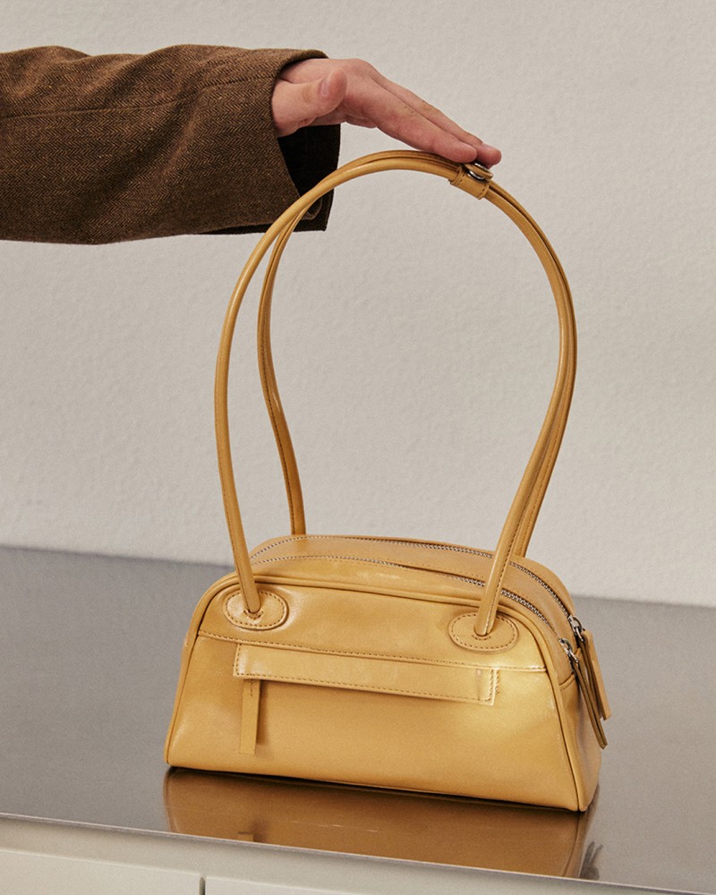 TWO ZIPPER BAG BAGUETTE(BROWN BUTTER)