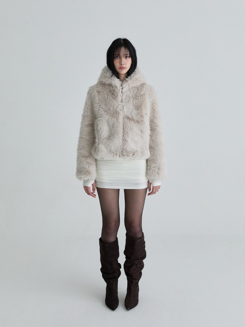 フーディーファージャンパー（グレー）