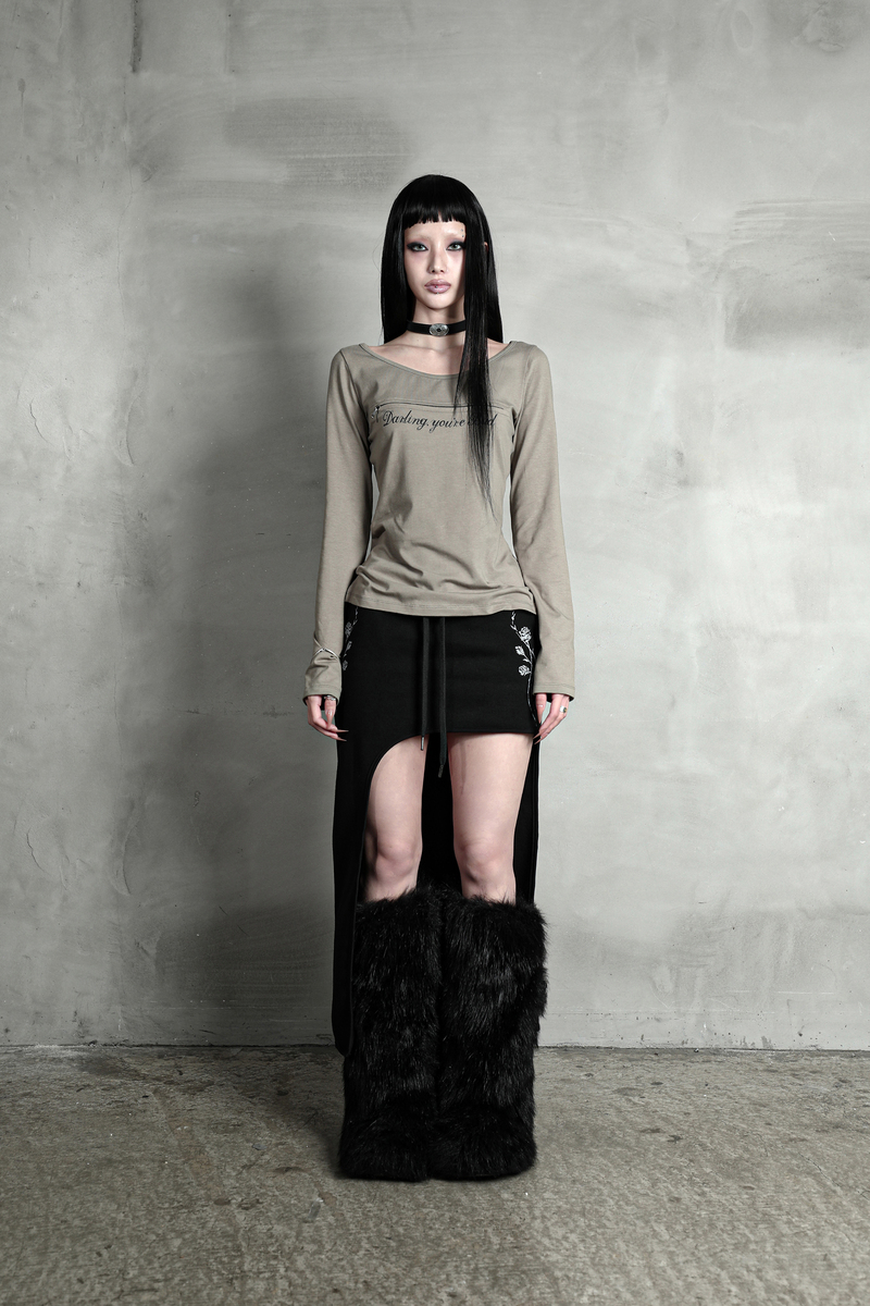 アンジップロゴTシャツ(Cursive ver.) #カーキ | Darling You Are Bad | HANA(ハナ) #3