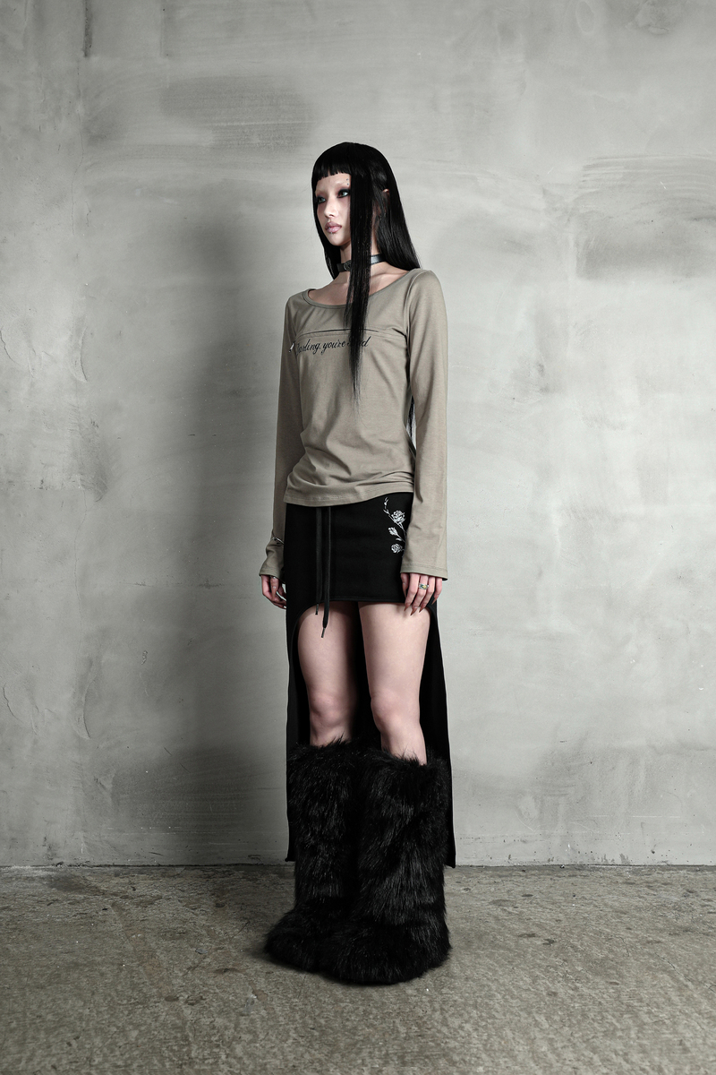 アンジップロゴTシャツ(Cursive ver.) #カーキ | Darling You Are Bad | HANA(ハナ) #4