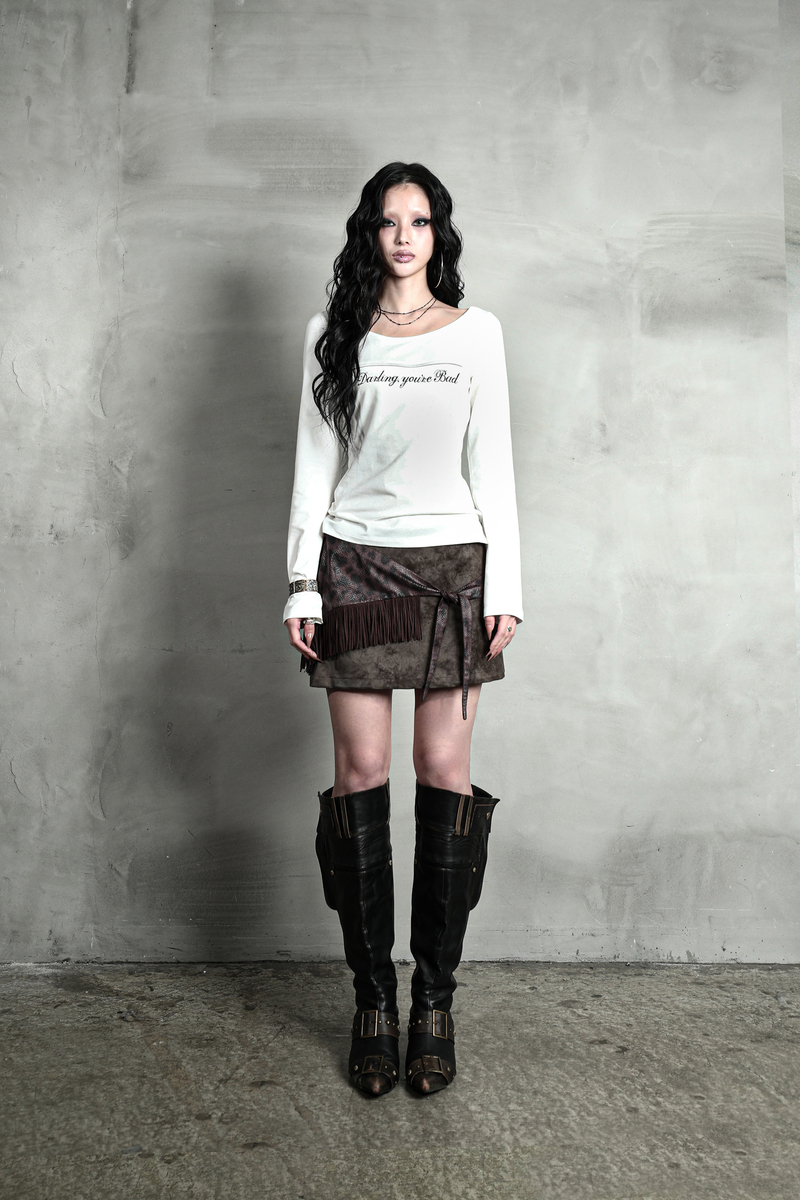 アンジップロゴTシャツ(Cursive ver.) #ホワイト | Darling You Are Bad | HANA(ハナ) #3