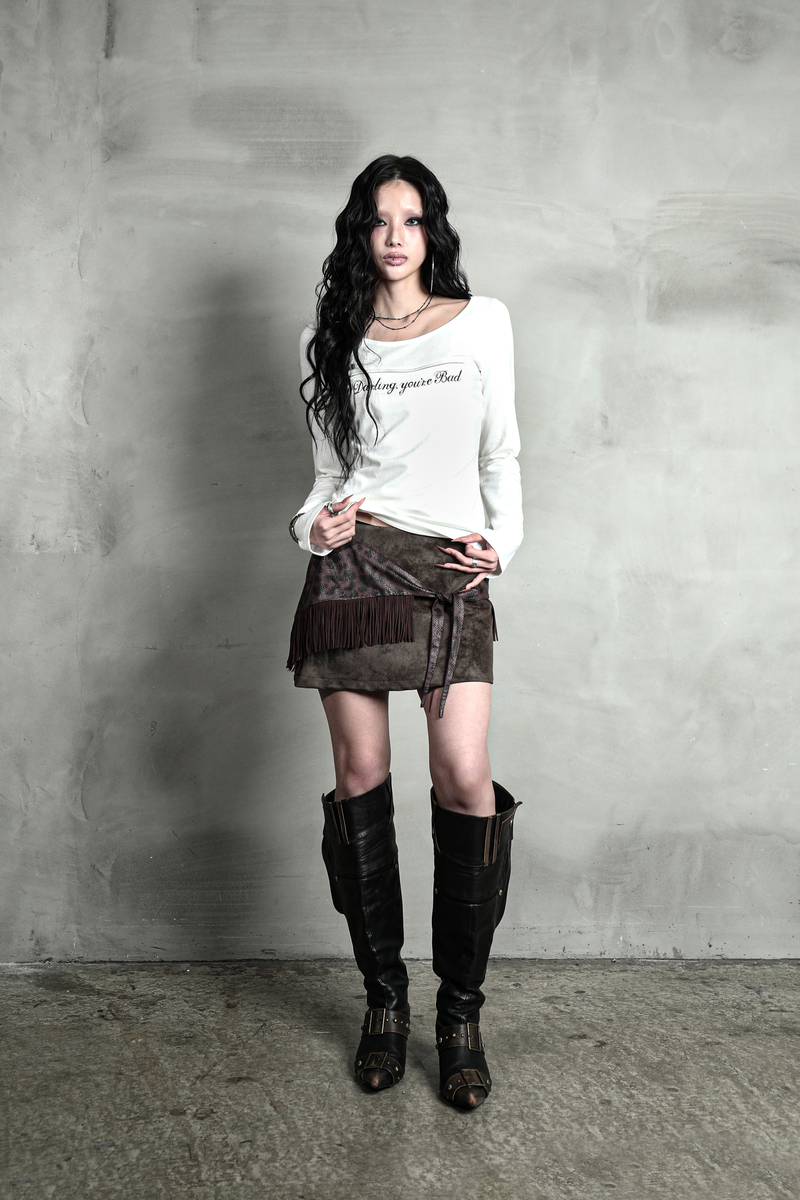 アンジップロゴTシャツ(Cursive ver.) #ホワイト | Darling You Are Bad | HANA(ハナ) #5