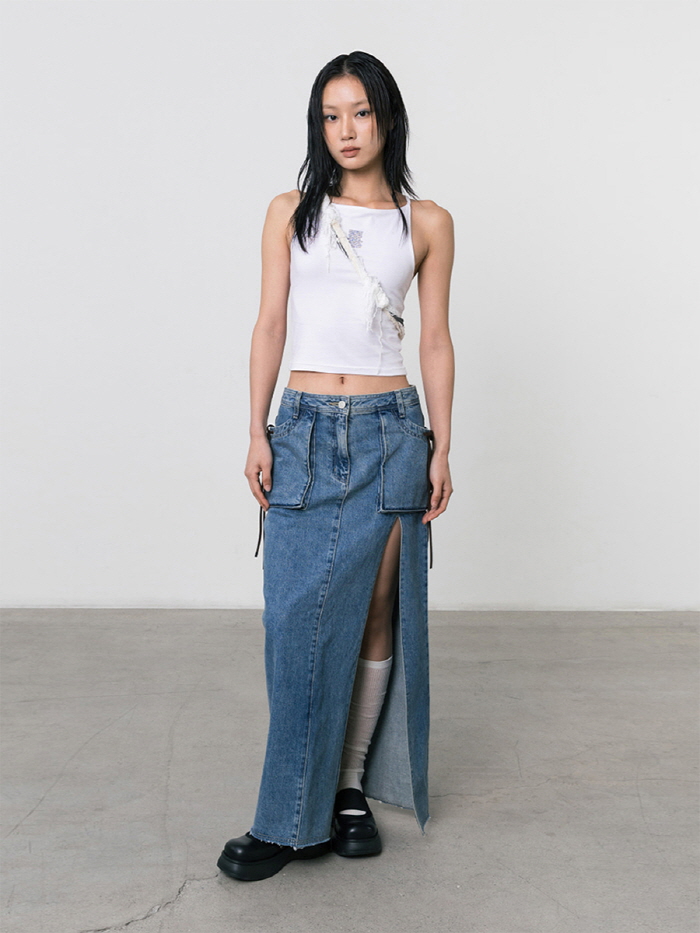 スリットデニムマキシスカート（ブルー） | THREE TO EIGHTY | HANA(ハナ) #7