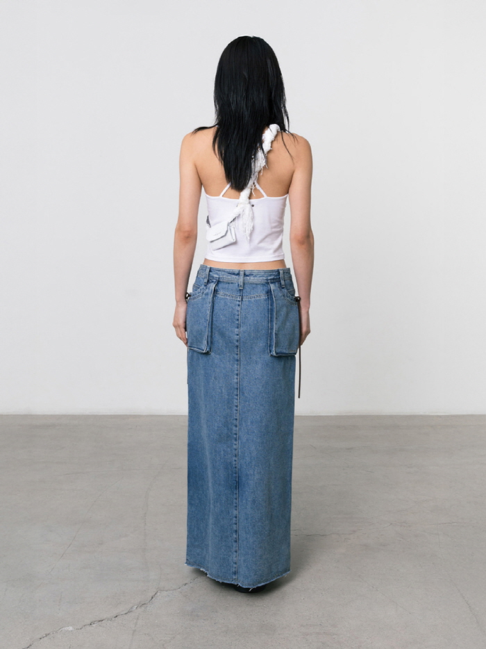 スリットデニムマキシスカート（ブルー） | THREE TO EIGHTY | HANA(ハナ) #9