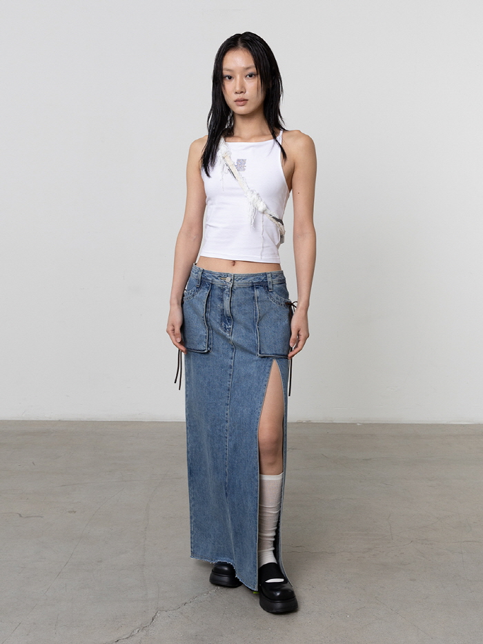 スリットデニムマキシスカート（ブルー） | THREE TO EIGHTY | HANA(ハナ) #10