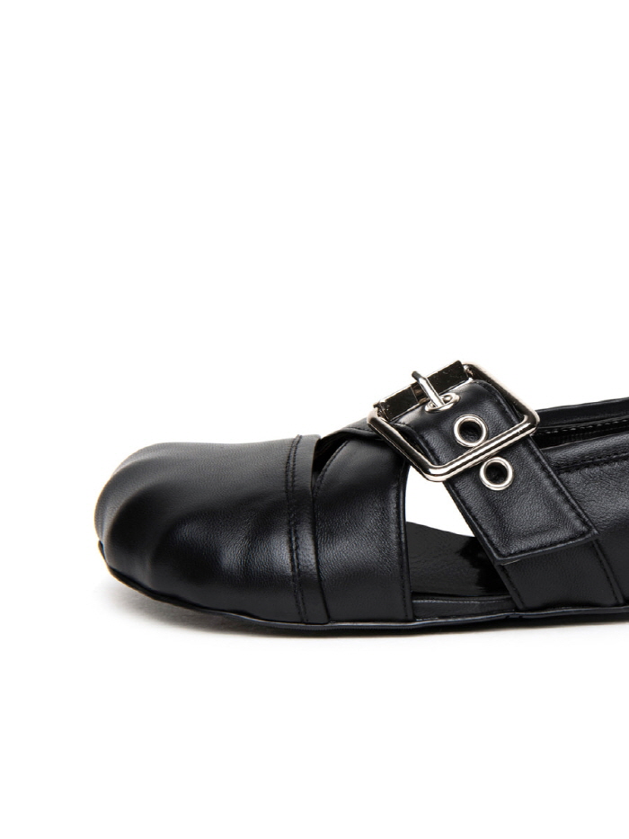 アニマルクロスバックルフラットシューズ（ブラック） | THREE TO EIGHTY | HANA(ハナ) #4