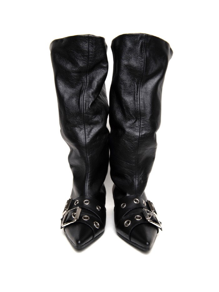 バックルキトゥンヒールブーツ（ブラック） | THREE TO EIGHTY | HANA(ハナ) #7