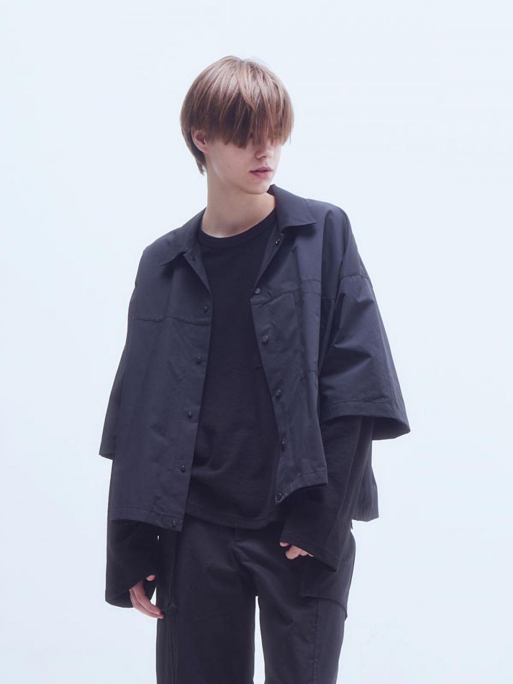 オーバーフィット ショートシャツ ブラック | MOTH | HANA(ハナ) #4