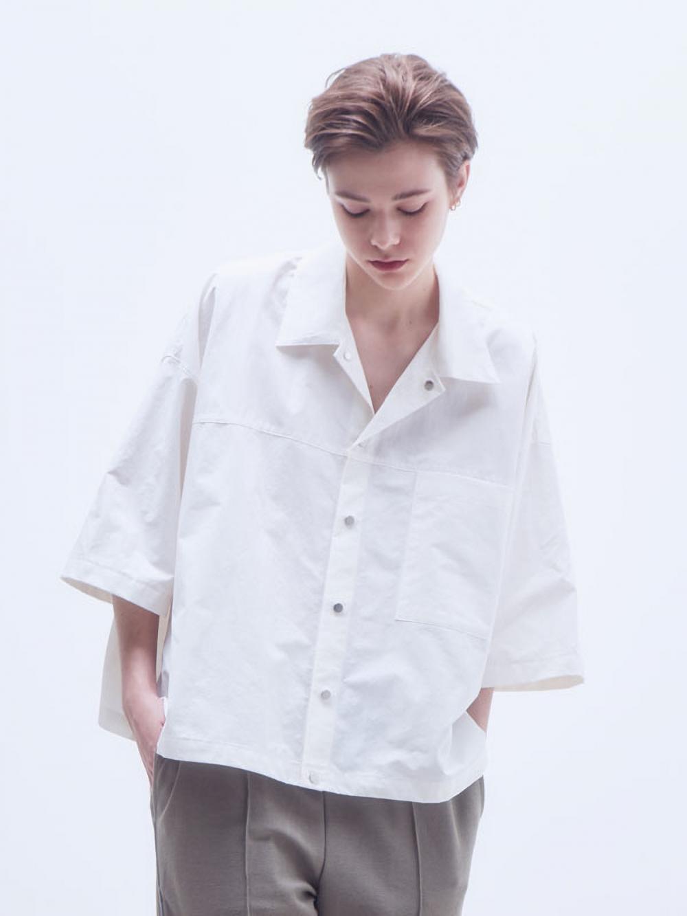 オーバーフィット ショートシャツ ホワイト | MOTH | HANA(ハナ) #3