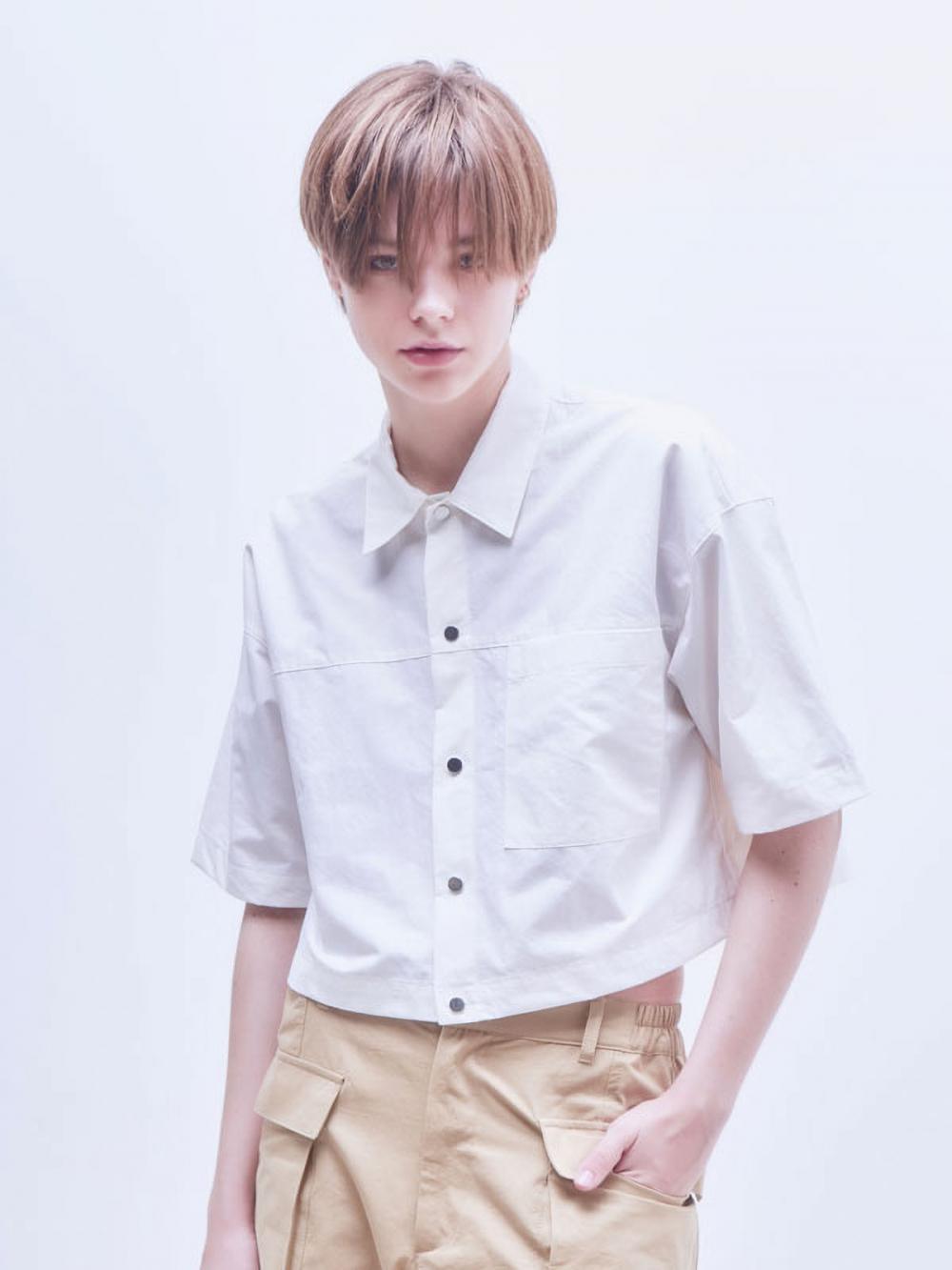 オーバーフィット ショートシャツ ホワイト | MOTH | HANA(ハナ) #2