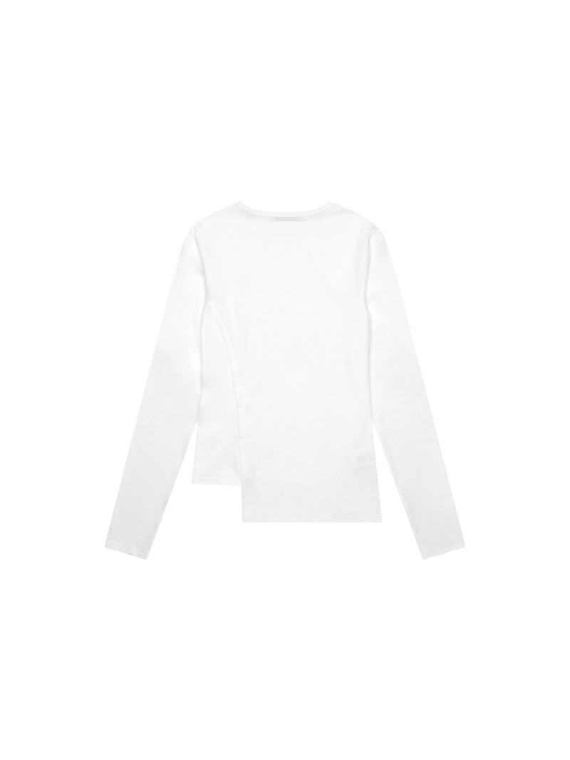 リブパネル クルーネックトップ（ホワイト） | THREE TO EIGHTY | HANA(ハナ) #3