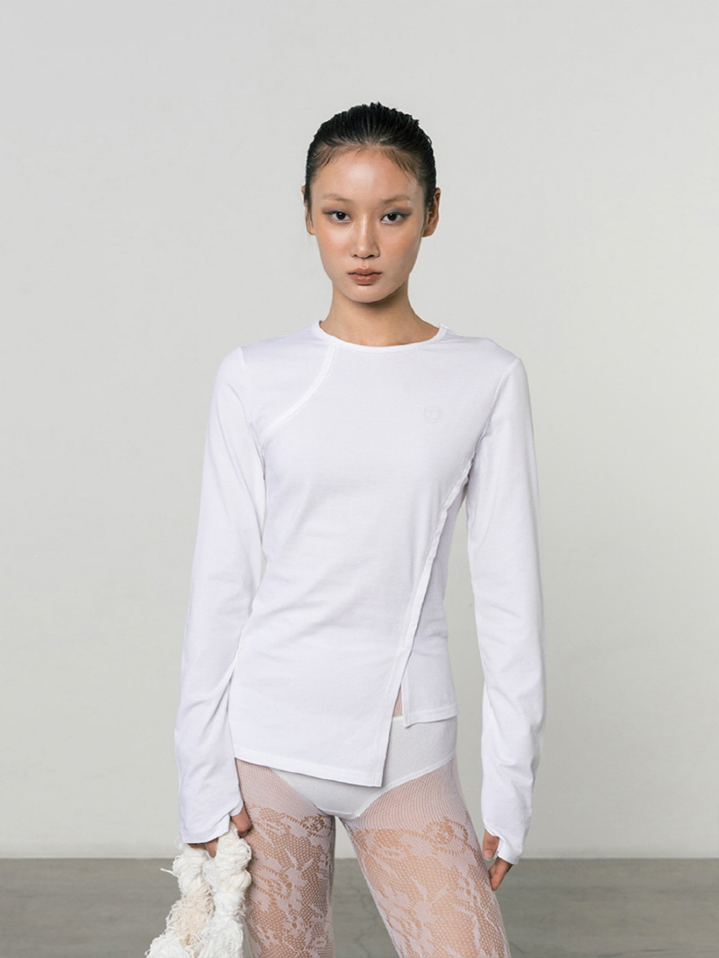 リブパネル クルーネックトップ（ホワイト） | THREE TO EIGHTY | HANA(ハナ) #7
