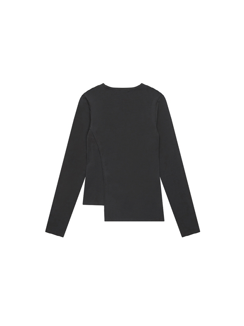 リブパネル クルーネックトップ（チャコール） | THREE TO EIGHTY | HANA(ハナ) #3