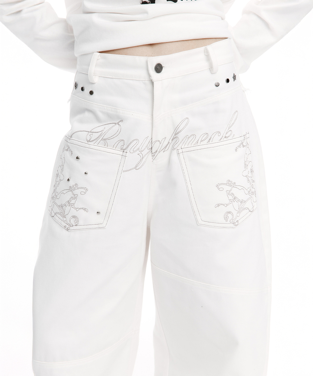 バックフレア カーブドパンツ（ホワイト） | ROUGHNECK | HANA(ハナ) #14