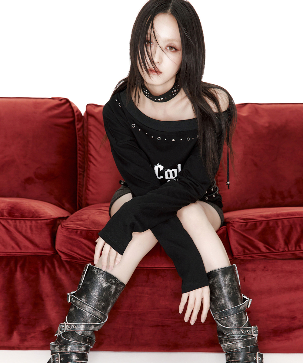 スレイ オフショルダートップ（ブラック） | ROUGHNECK | HANA(ハナ) #12