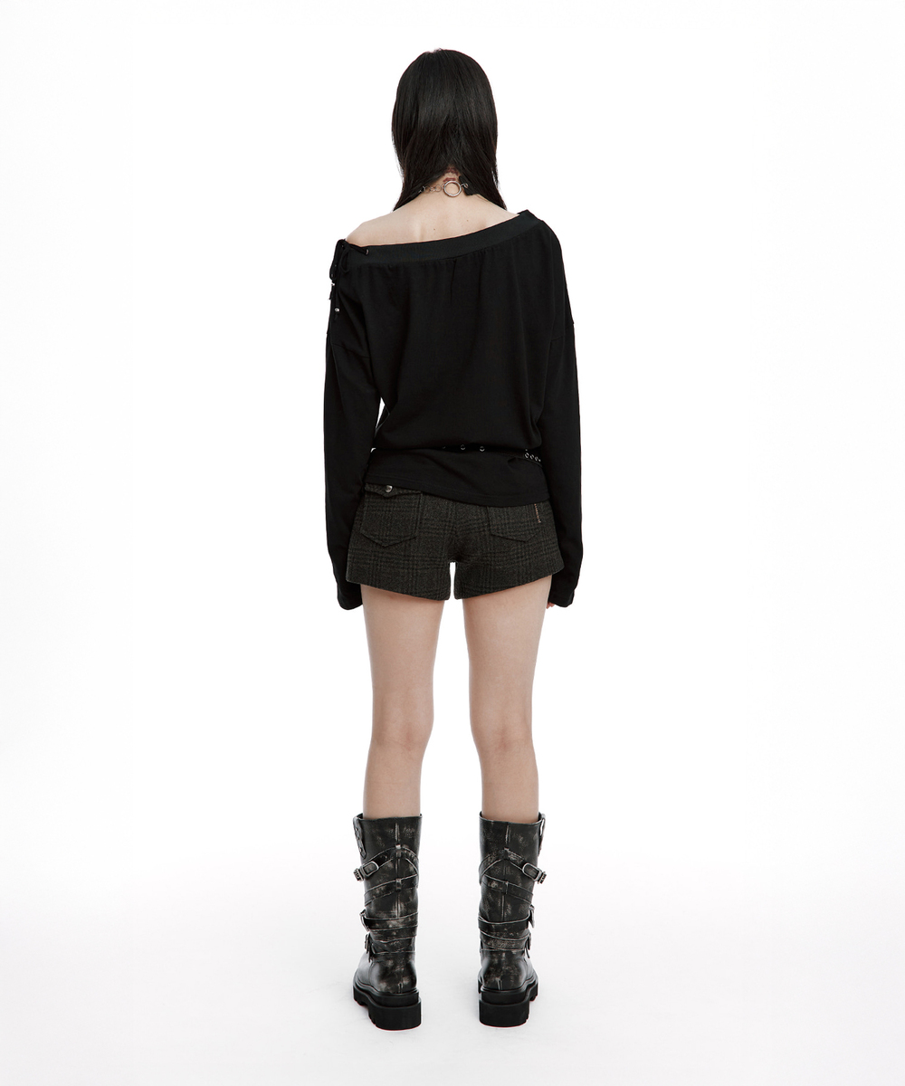スレイ オフショルダートップ（ブラック） | ROUGHNECK | HANA(ハナ) #4
