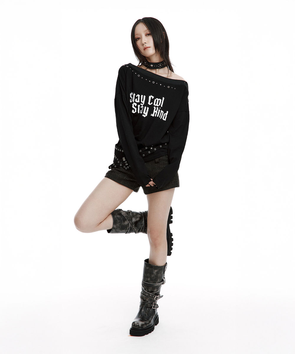 スレイ オフショルダートップ（ブラック） | ROUGHNECK | HANA(ハナ) #7