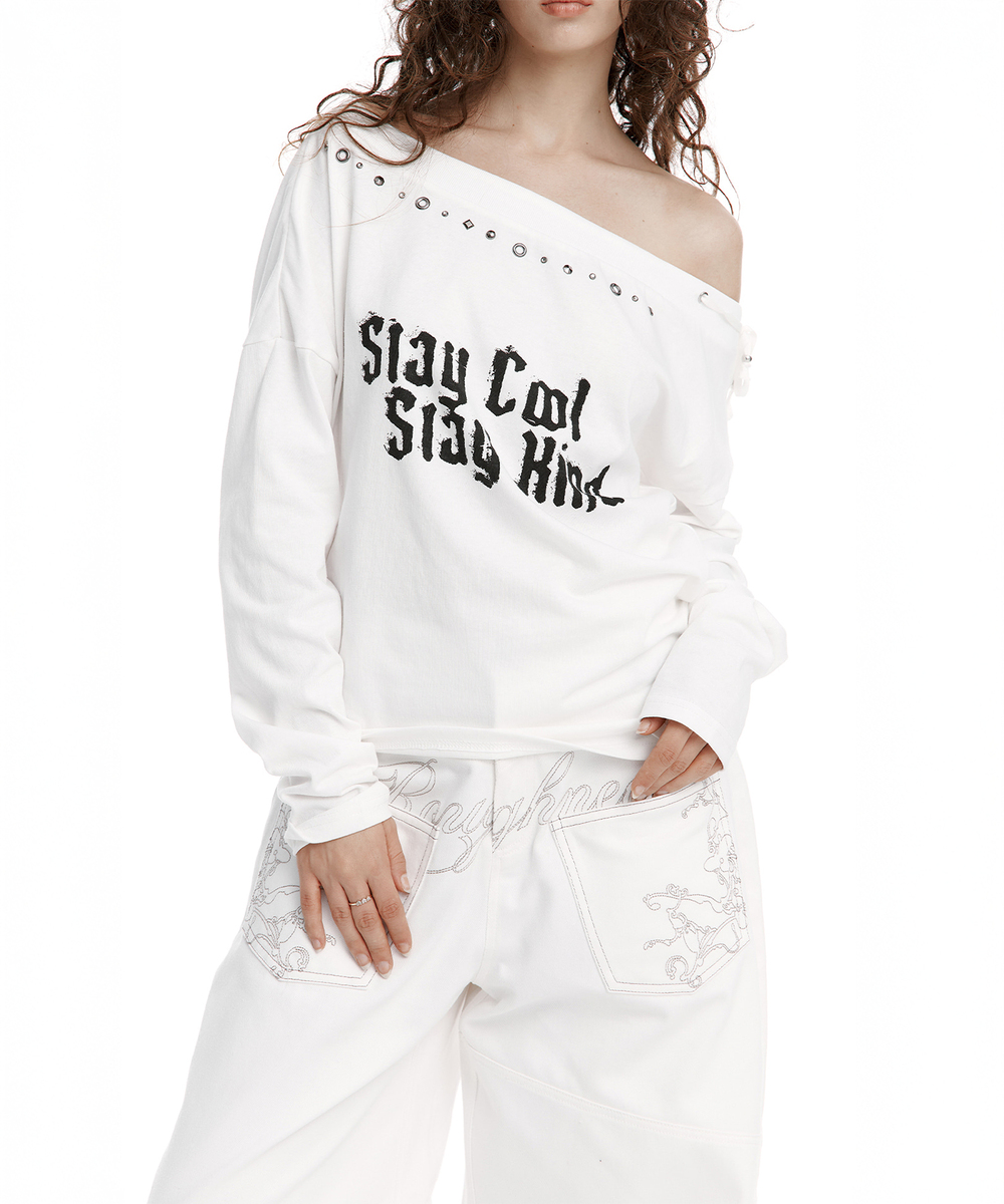 スレイ オフショルダートップ（ホワイト） | ROUGHNECK | HANA(ハナ) #13