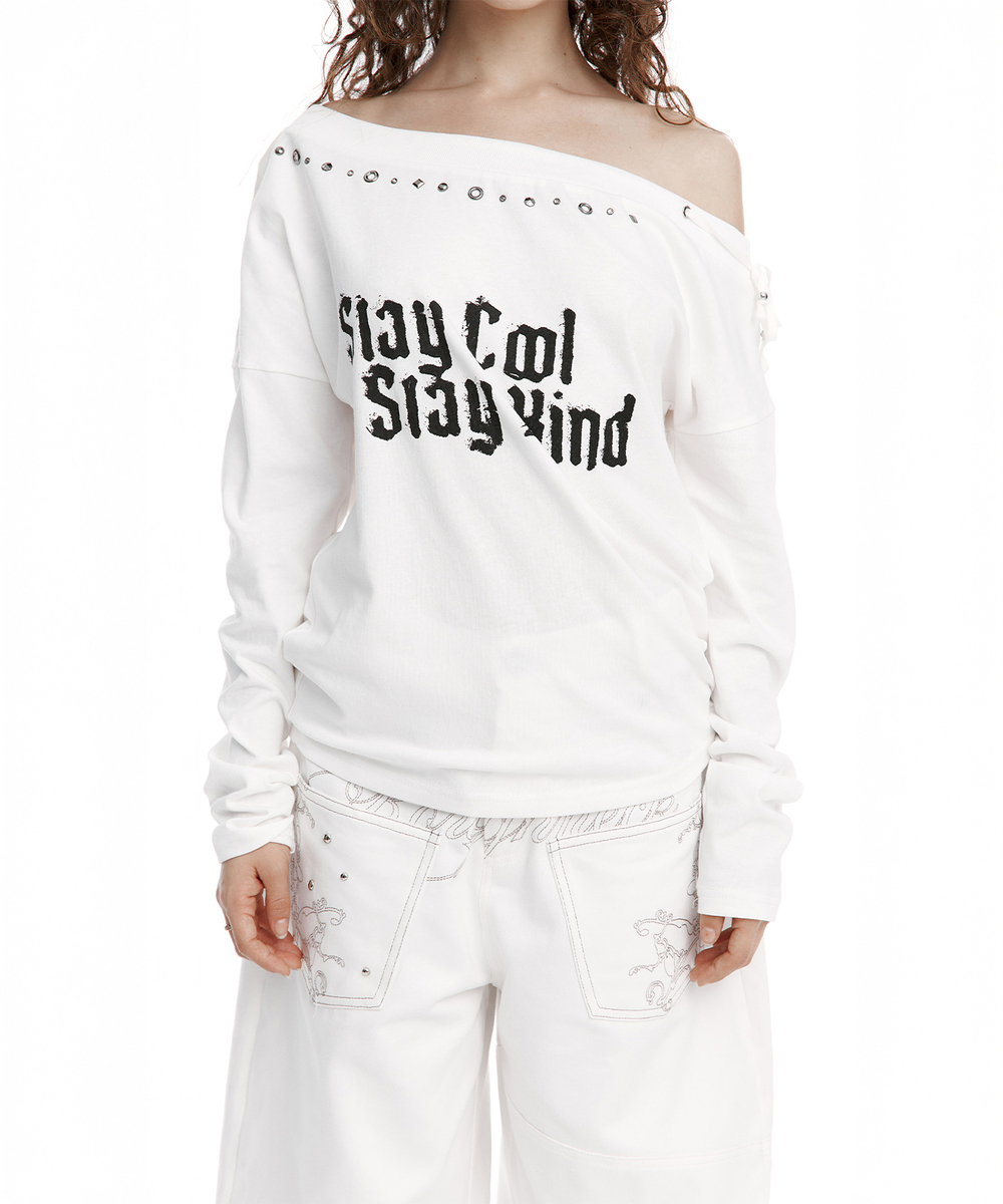 スレイ オフショルダートップ（ホワイト） | ROUGHNECK | HANA(ハナ) #14