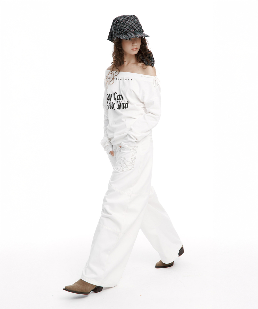 スレイ オフショルダートップ（ホワイト） | ROUGHNECK | HANA(ハナ) #7