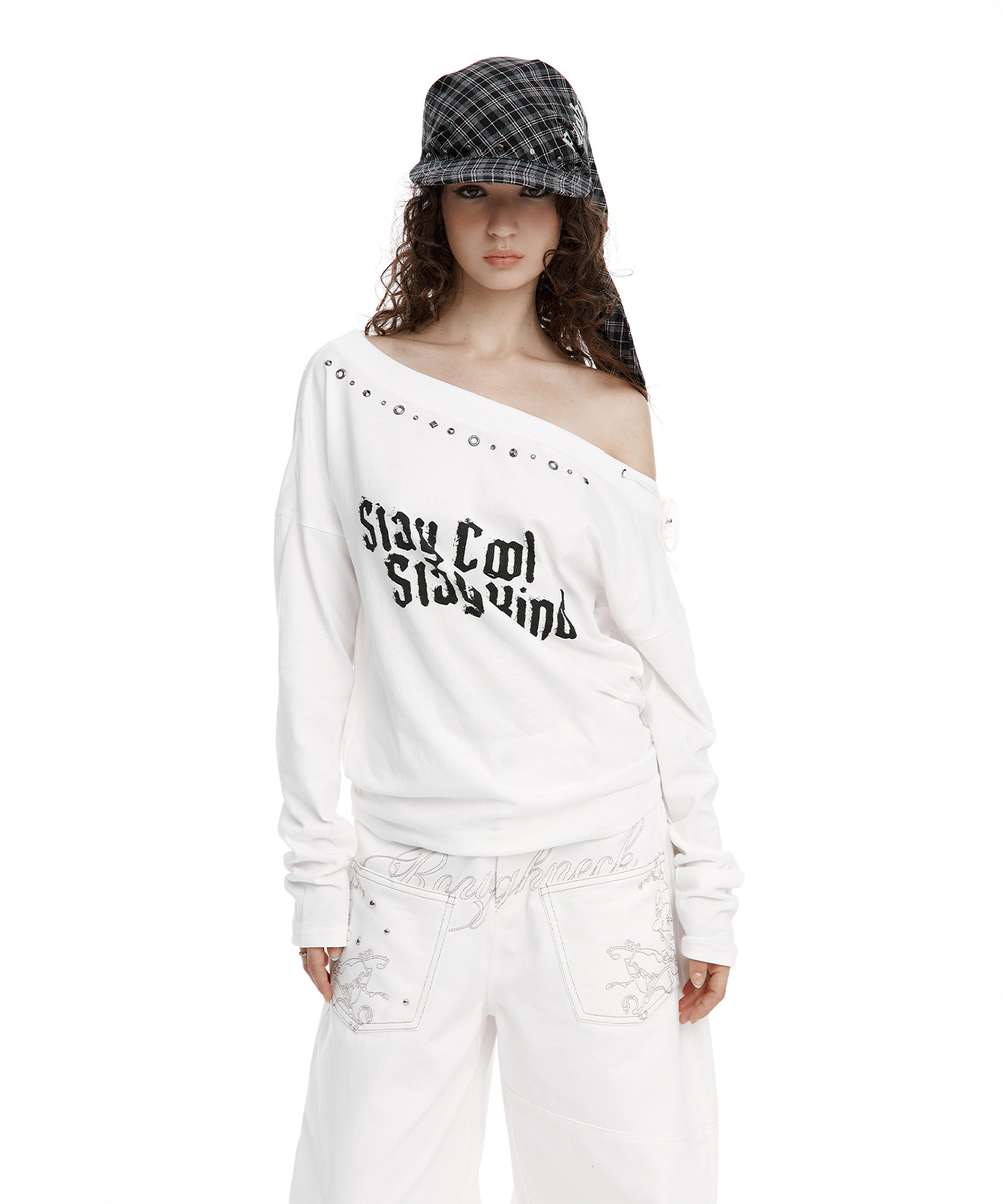 スレイ オフショルダートップ（ホワイト） | ROUGHNECK | HANA(ハナ) #11