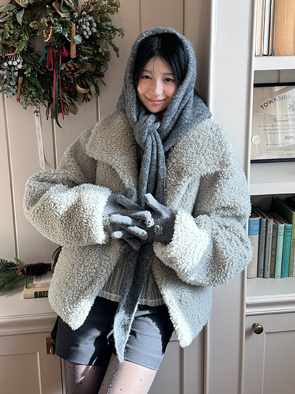 コサージュニットグローブ（チャコール） | Margarin Fingers | HANA(ハナ) #4