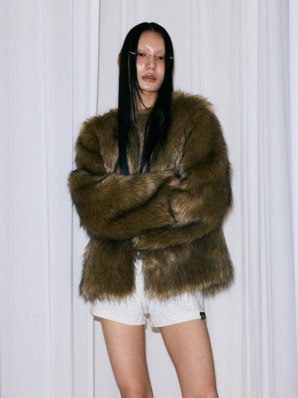 シティガール ミックスファージャケット_ブラウン | THE MYSTERIOUS HOTEL | HANA(ハナ) #3