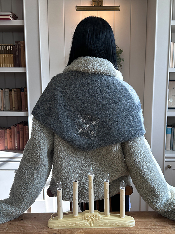 ローズエンブロイダリーマフラー（チャコール） | Margarin Fingers | HANA(ハナ) #6