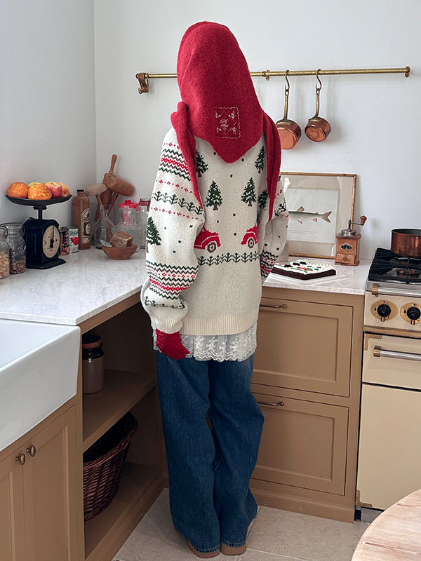 ローズエンブロイダリーマフラー（レッド） | Margarin Fingers | HANA(ハナ) #3