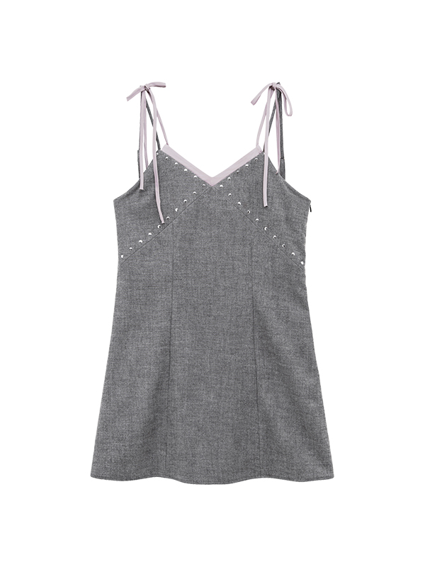 スタッズレイヤードミニドレス（グレー） | Margarin Fingers | HANA(ハナ) #7