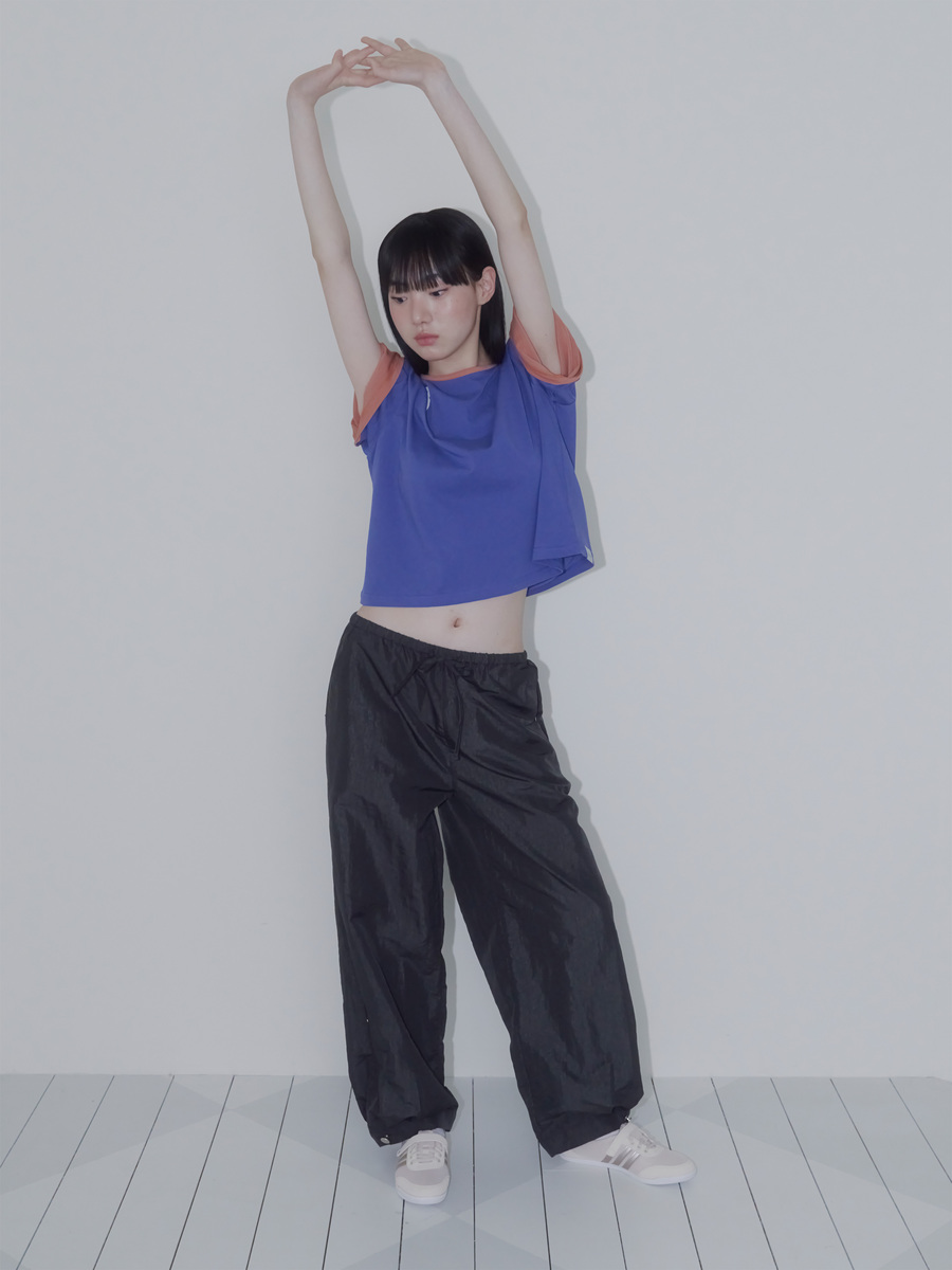 ナイロンスタッズピンタックパンツ (ダークグレー) | ONSKA | HANA(ハナ) #16
