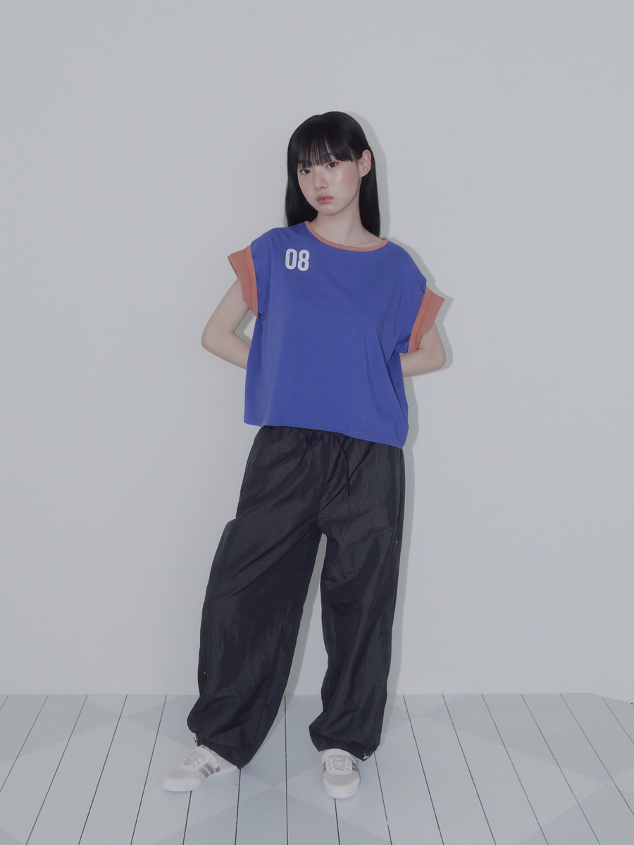 ナイロンスタッズピンタックパンツ (ダークグレー) | ONSKA | HANA(ハナ) #20