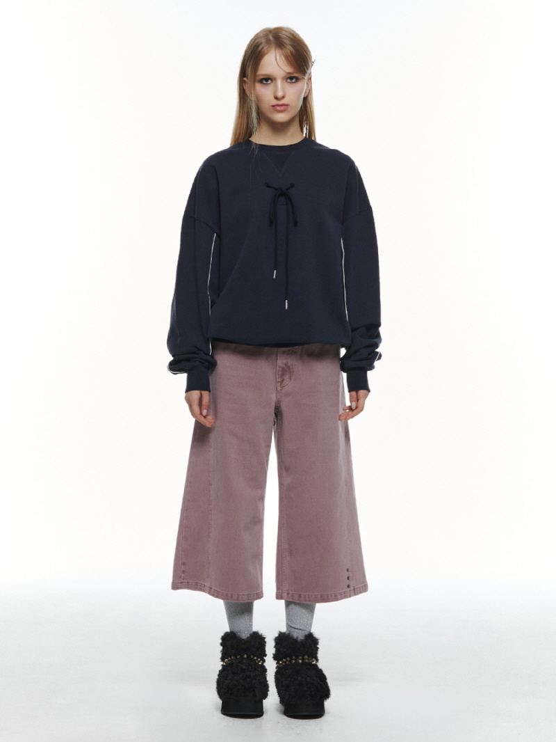 リボンオーバーフィット スウェットシャツ (ネイビー) | THREE TO EIGHTY | HANA(ハナ) #7