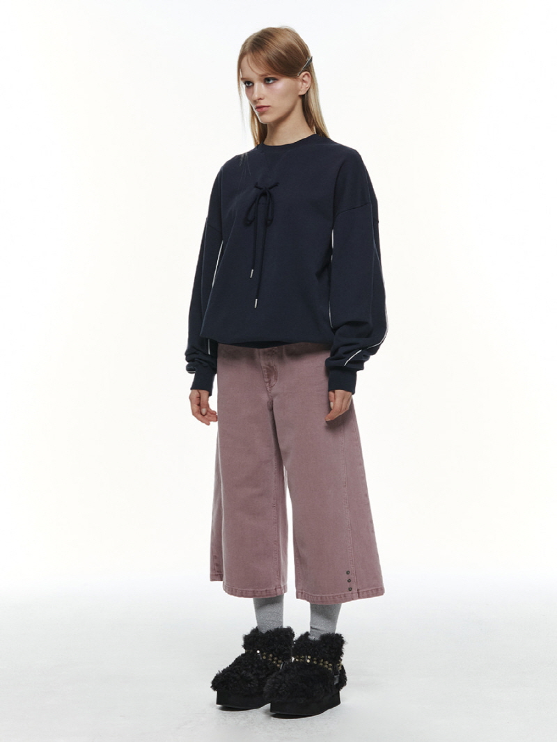 リボンオーバーフィット スウェットシャツ (ネイビー) | THREE TO EIGHTY | HANA(ハナ) #8