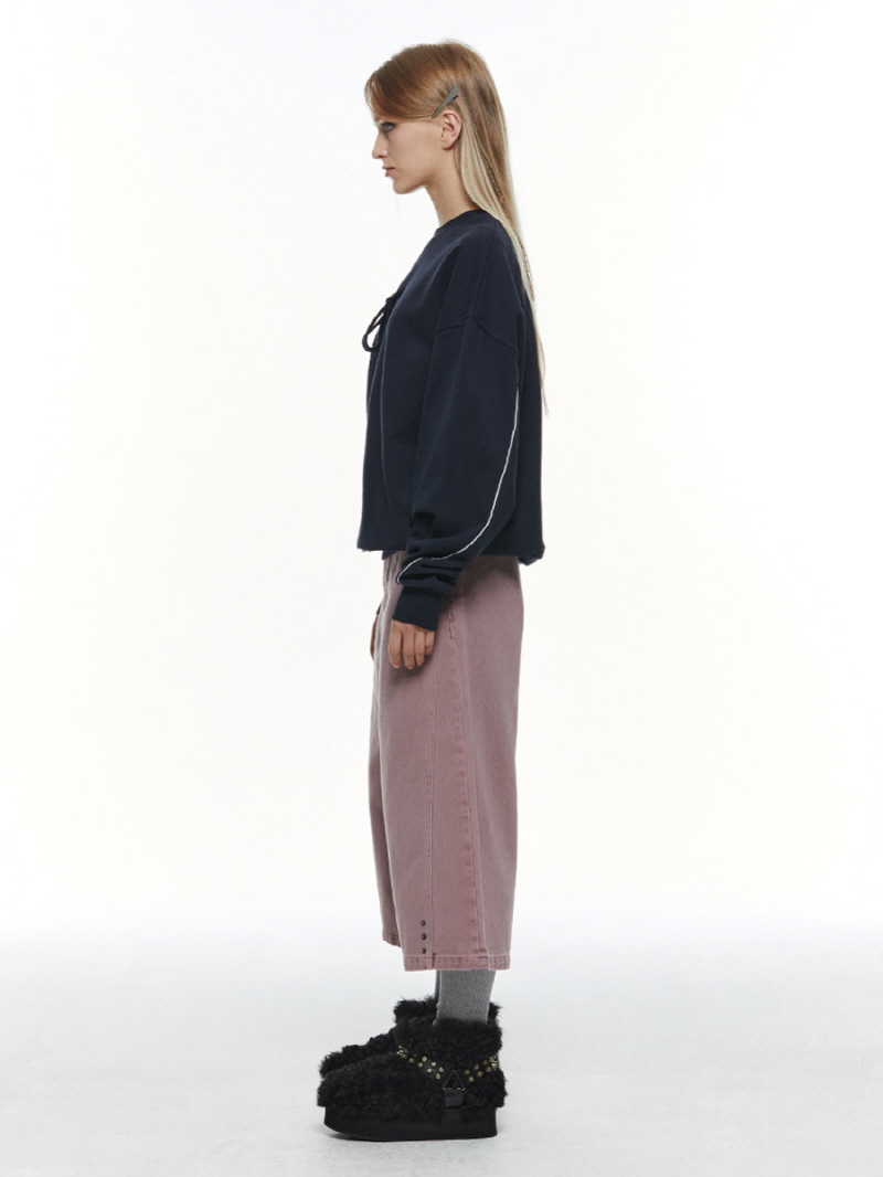 リボンオーバーフィット スウェットシャツ (ネイビー) | THREE TO EIGHTY | HANA(ハナ) #9